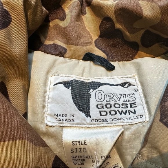 Orvis Brown Camo Goose down jacket - Picture 2 of 2